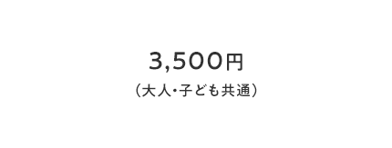 3,500円 （大人・子ども共通）